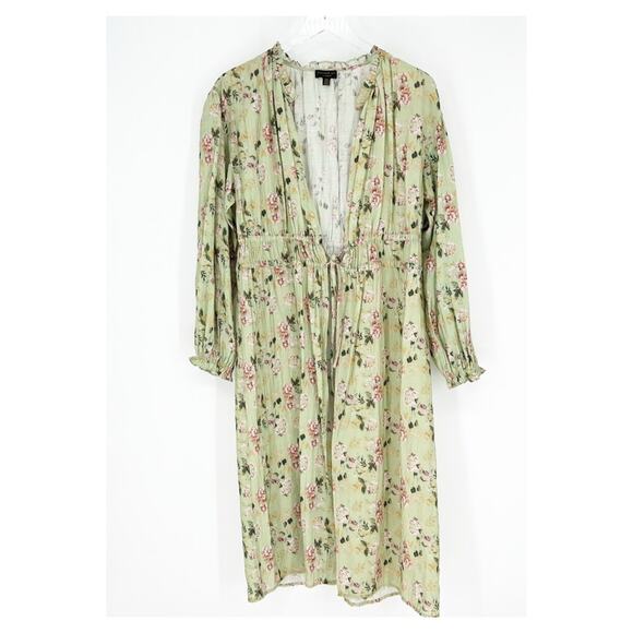 Anthropologie Current Air Floral Duster OS Green - Picture 2 of 7